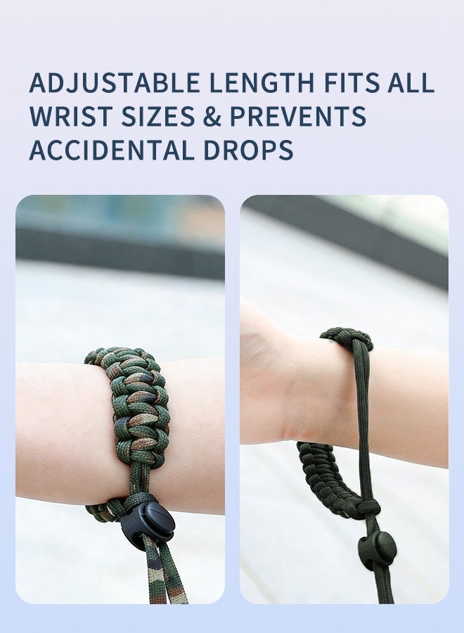 Camera Wrist Strap for DJI Osmo Pocket 3 & Insta360 X5/X4, Paracord Hand Strap with 1/4 Quick Release Screw, Anti-Drop Lanyard Accessory for Vlog & Travel, Army Green - Image 3